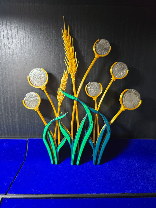 Stalk hammered coin display