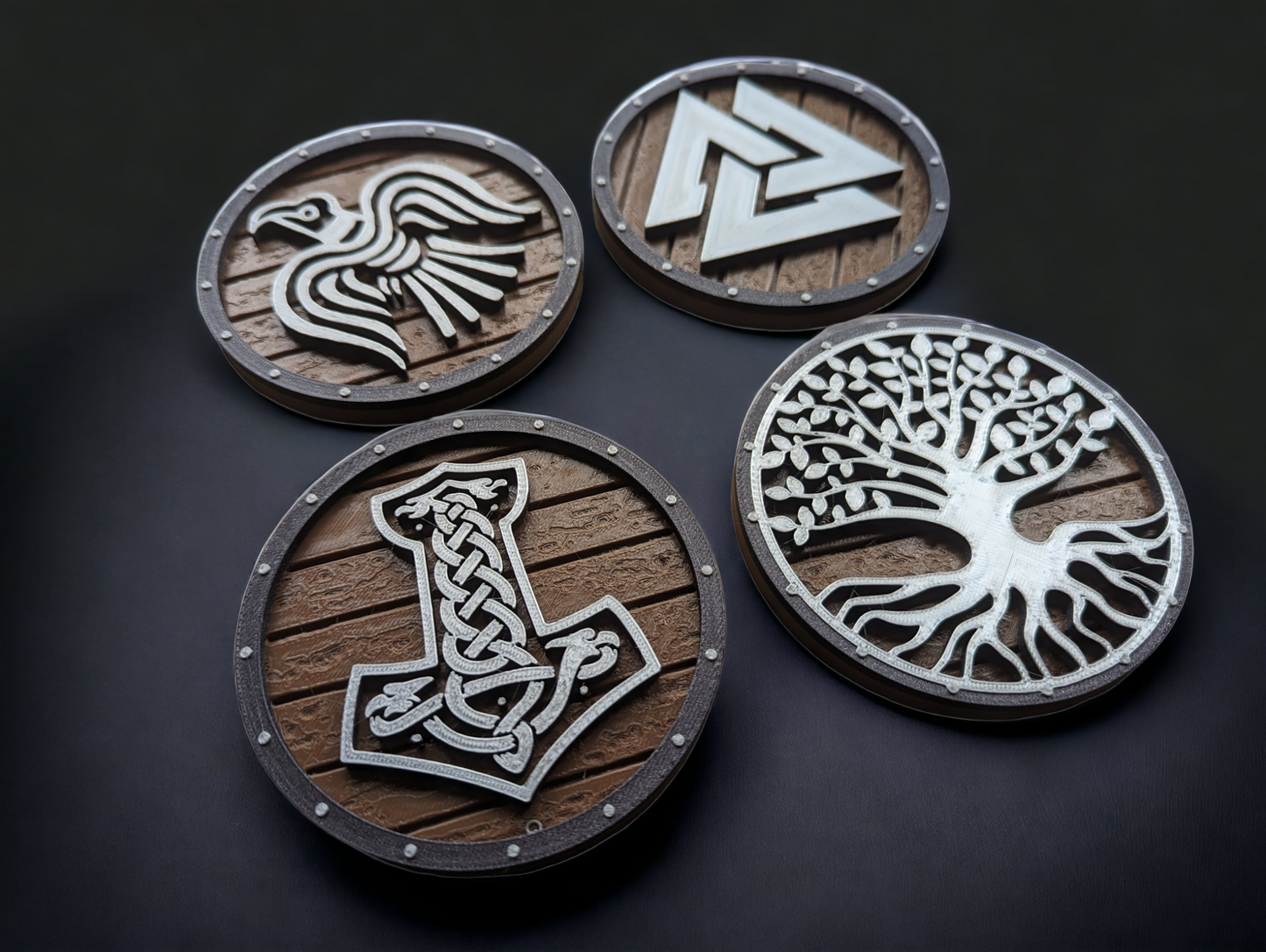 "The Berserker" Viking Shield Coaster Set x4