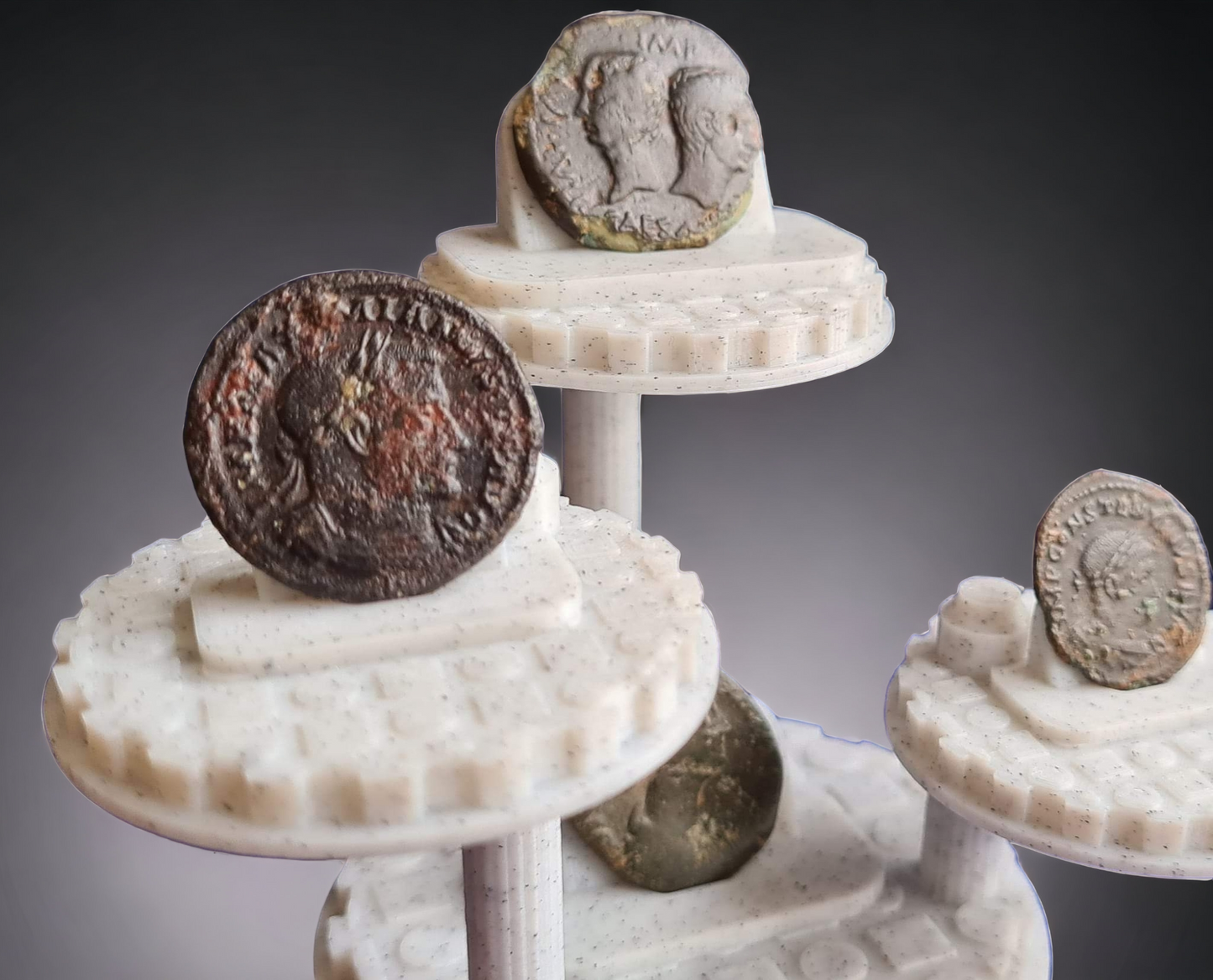 Roman Column Multi-Level Coin Displays