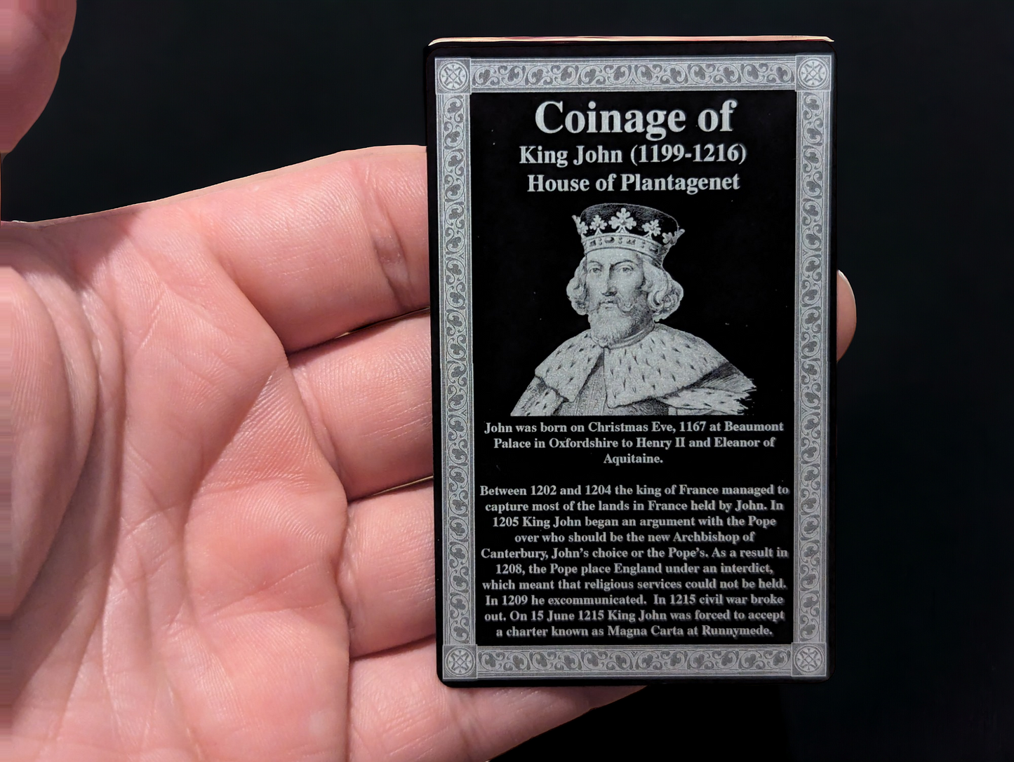 Coinage Of Range Engraved Card