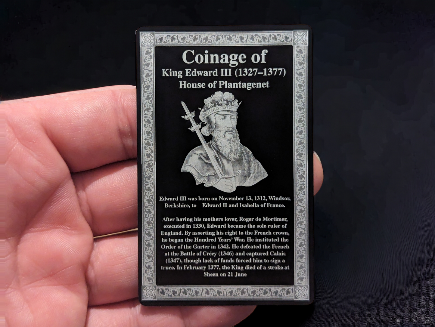 Coinage Of Range Engraved Card