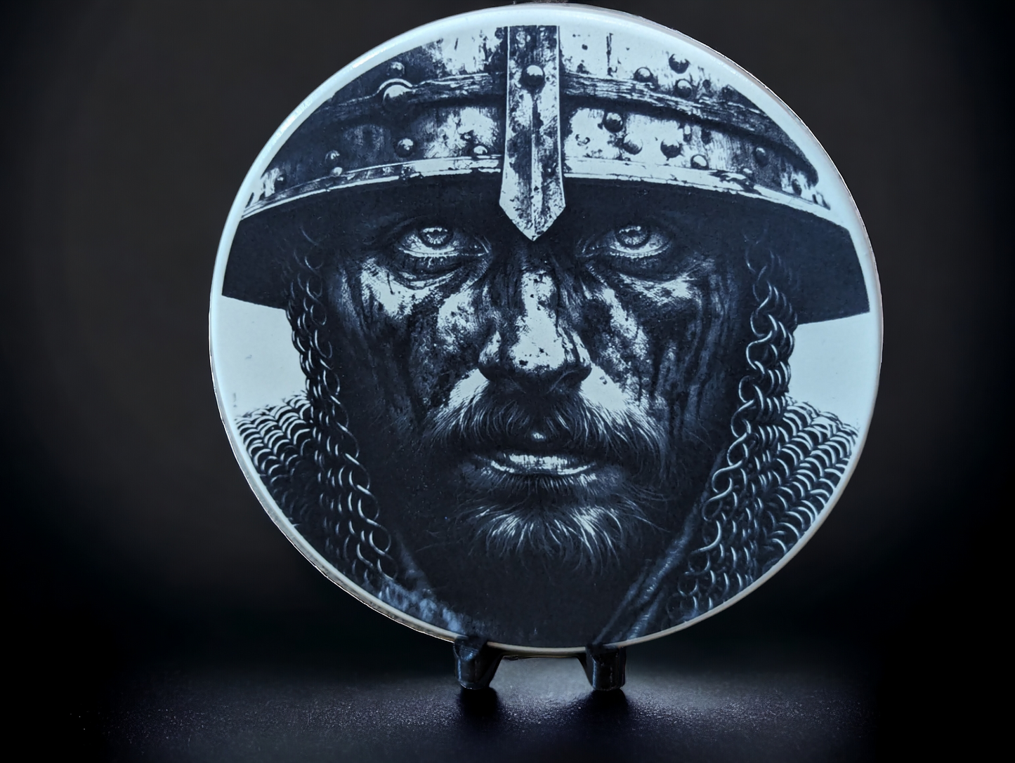 Engraved Ceramic Circle Tiles - Faces of War range